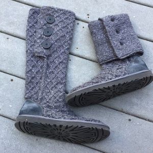 UGG gray knit boots